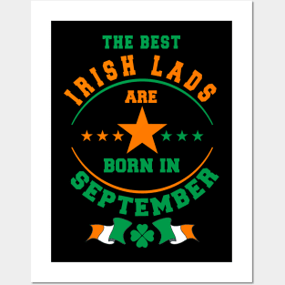 The Best Irish Lads Are Born In September Shamrock Posters and Art